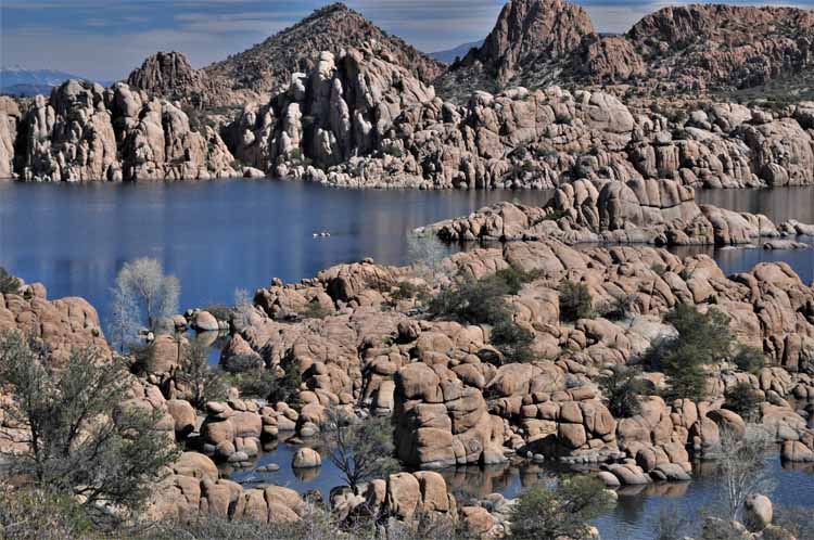 water and boulders